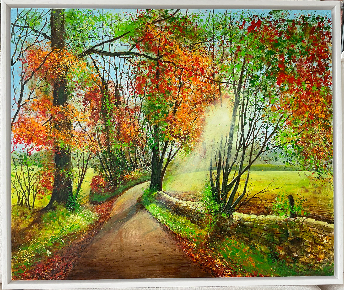 Autumn Sunburst - Mixed Media Painting - Beverley Perry Artist