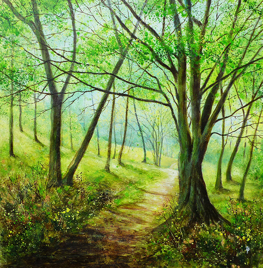 Forest Pathway - Mixed Media Painting - Beverley Perry Artist