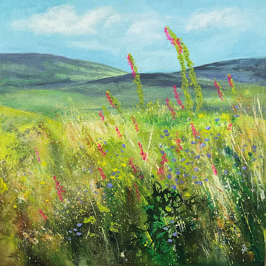Hedgerow - Mixed Media Painting -Beverley Perry Artist