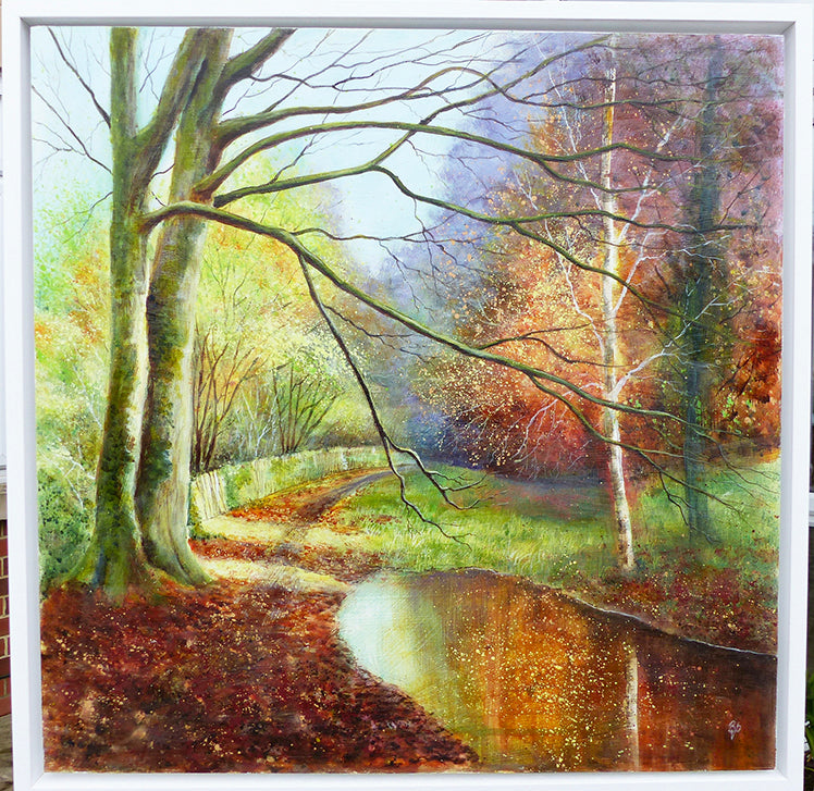 The Old Canal Path - Mixed Media Painting - Beverley Perry Artist