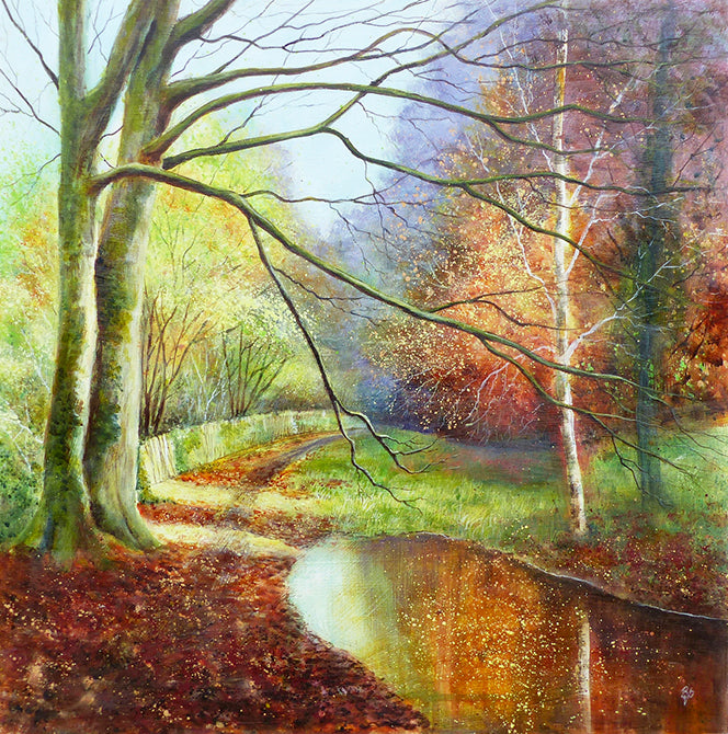 The Old Canal Path - Mixed Media Painting - Beverley Perry Artist