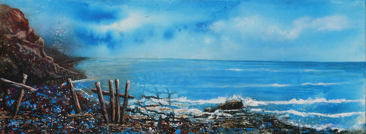 Rugged Shoreline - Mixed Media Painting - Beverley Perry Artist